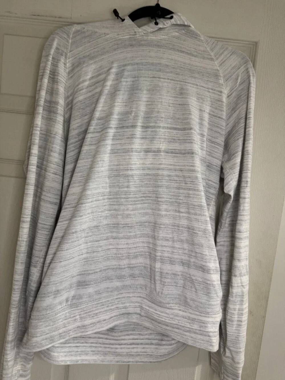 American Eagle Outfitters Active Flex Pullover Hoodie Sweatshirt White/Gray Med